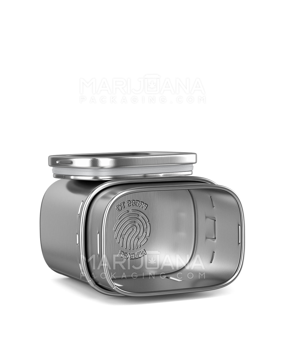 Child Resistant & Sustainable | 100% Recyclable PushTin Medium Container | 2oz - Silver Tin - 200 Count - 11