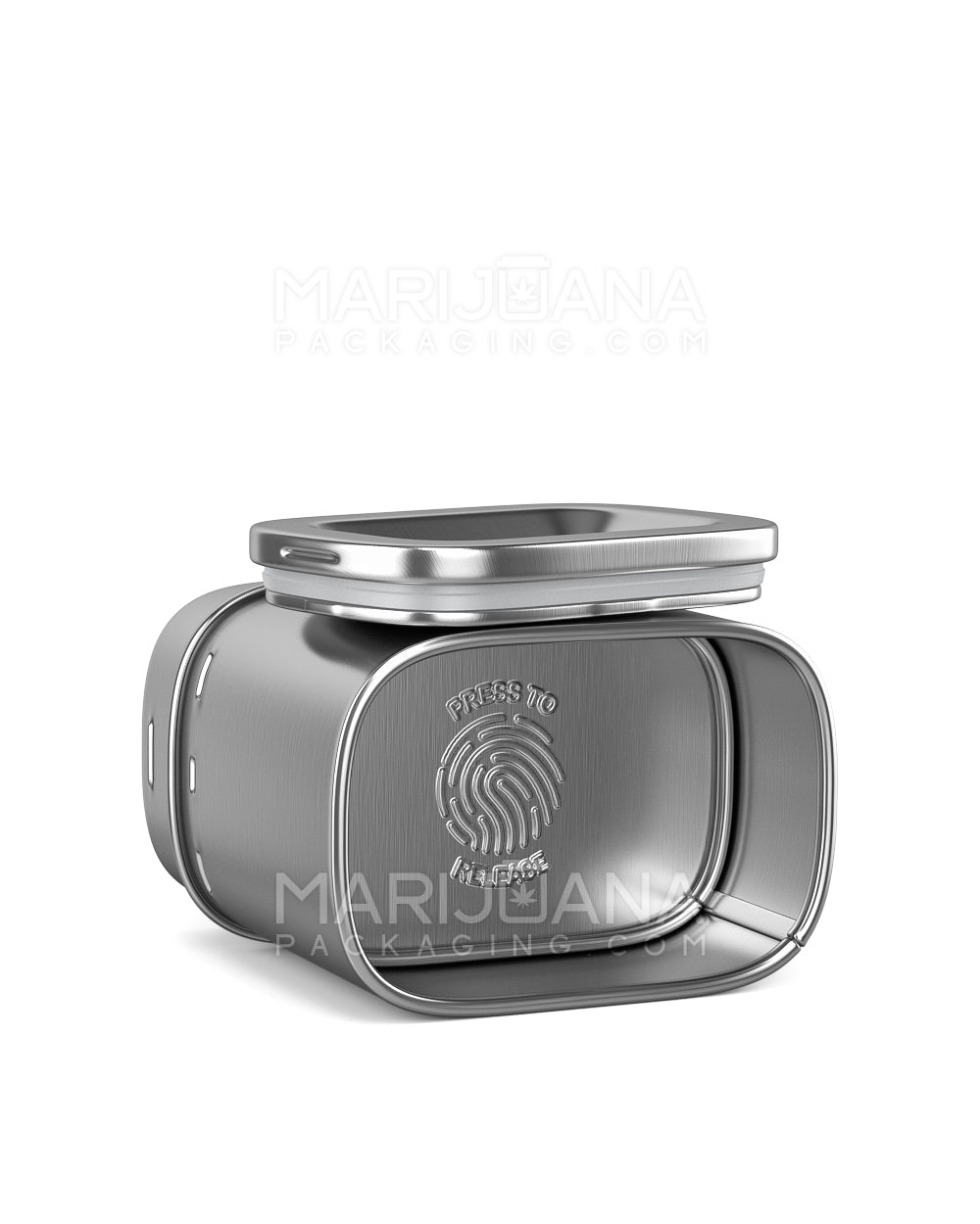 Child Resistant & Sustainable | 100% Recyclable PushTin Medium Container | 2oz - Silver Tin - 200 Count - 7