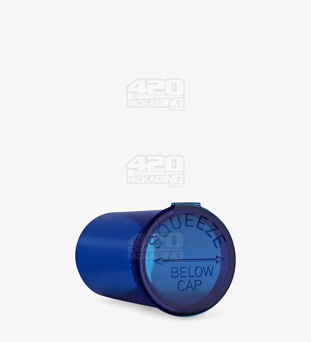 69mm Blue Child Resistant Transparent Pop Top Bottles 225/Box - 3