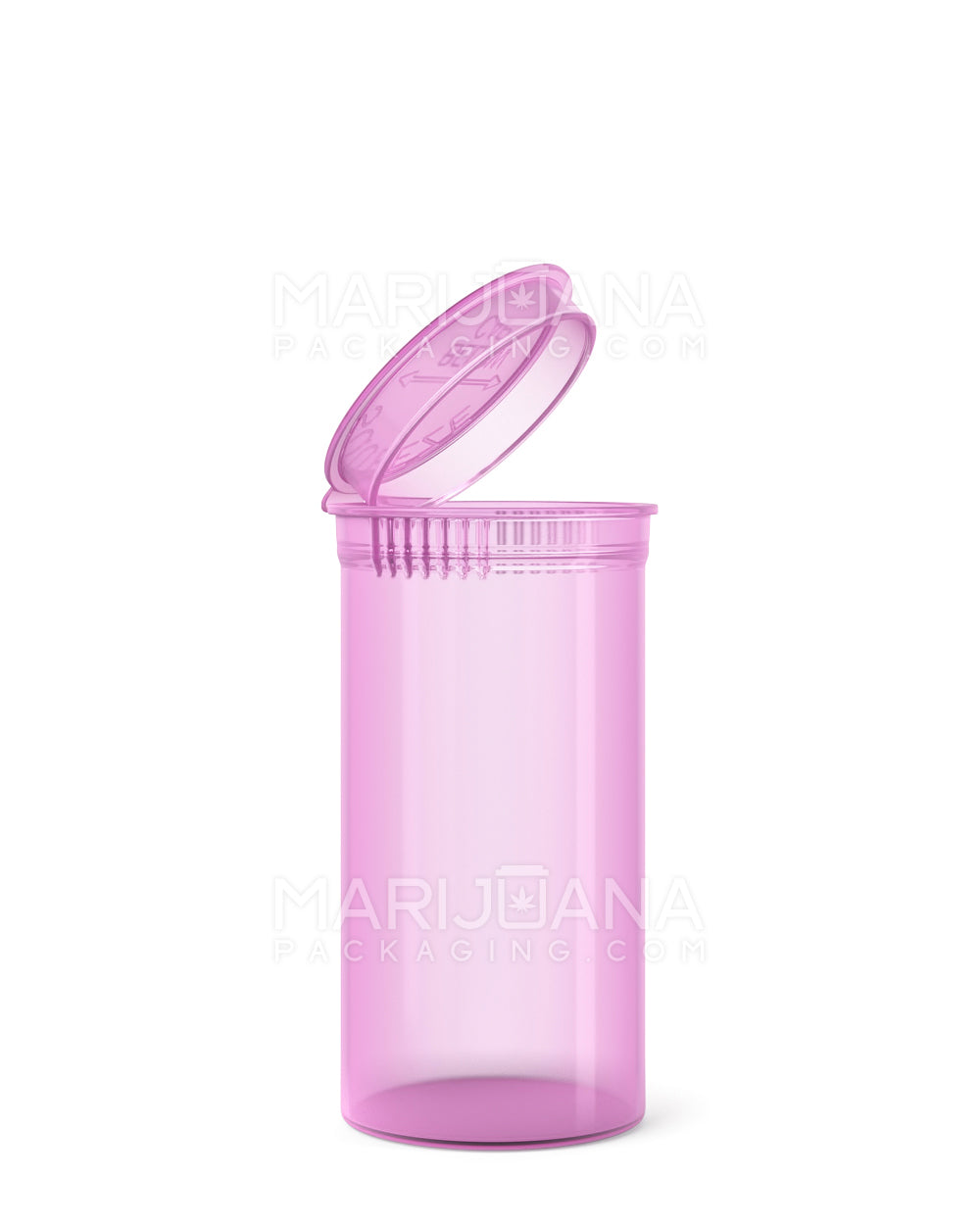 Child Resistant Transparent Pink Pop Top Bottles | 13dr - 2g | Sample - 1