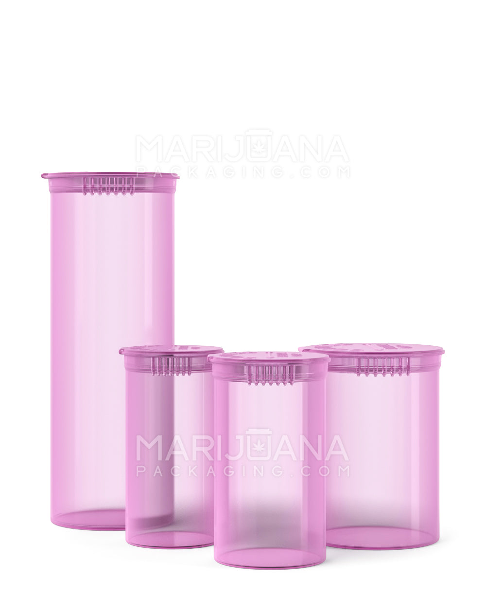 Child Resistant | Transparent Pink Pop Top Bottles | 30dr - 7g - 150 Count - 5