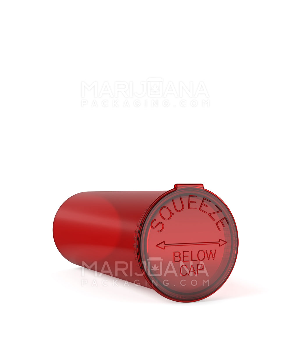 Child Resistant | Transparent Red Pop Top Bottles | 60dr - 14g - 75 Count - 3