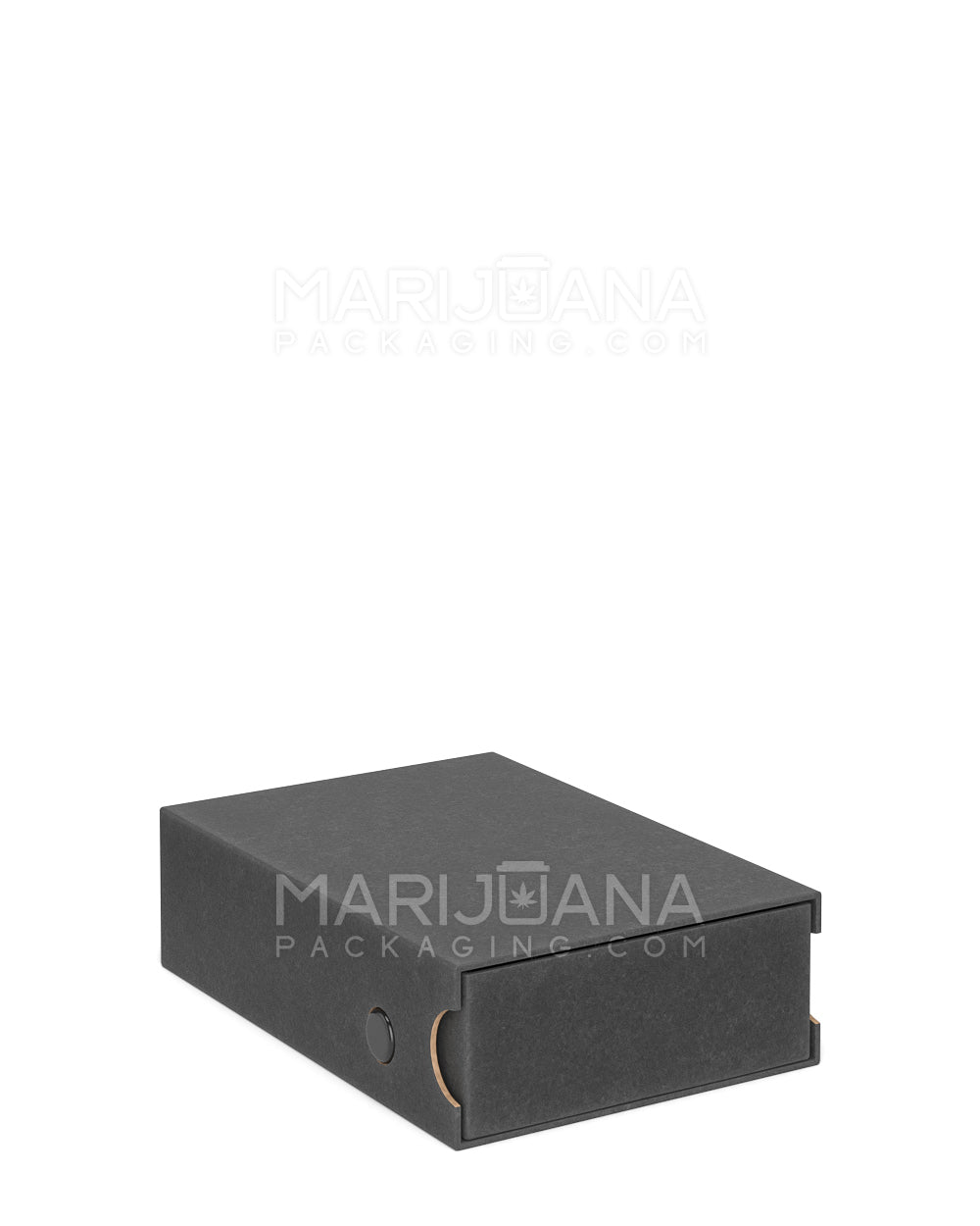 Child Resistant & Sustainable | 100% Recyclable Pre-Roll Joint Case w/ Press Button | 121mm x 82mm - Black Cardboard  - 5