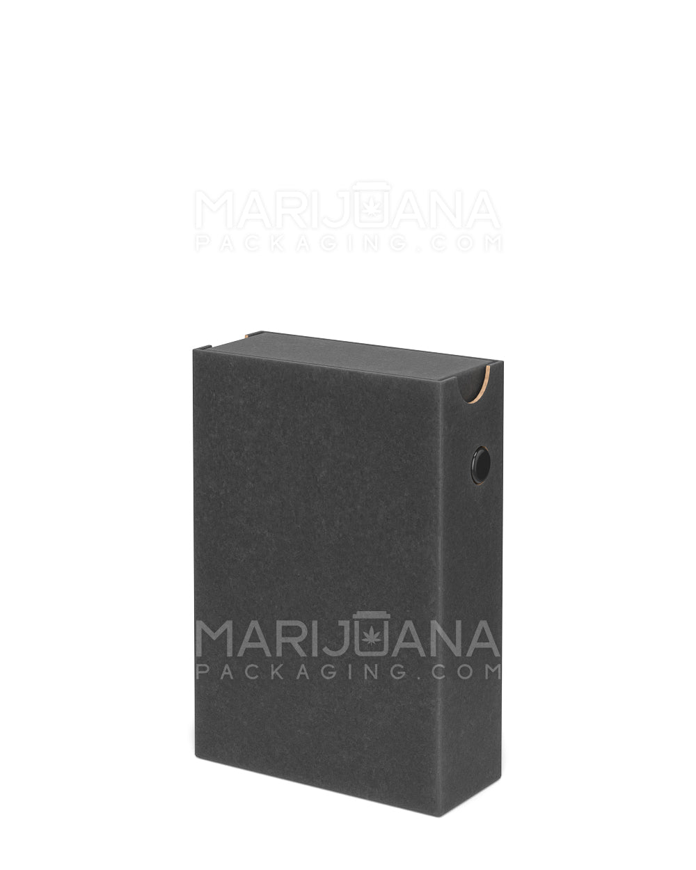 Child Resistant & Sustainable | 100% Recyclable Pre-Roll Joint Case w/ Press Button | 121mm x 82mm - Black Cardboard  - 4