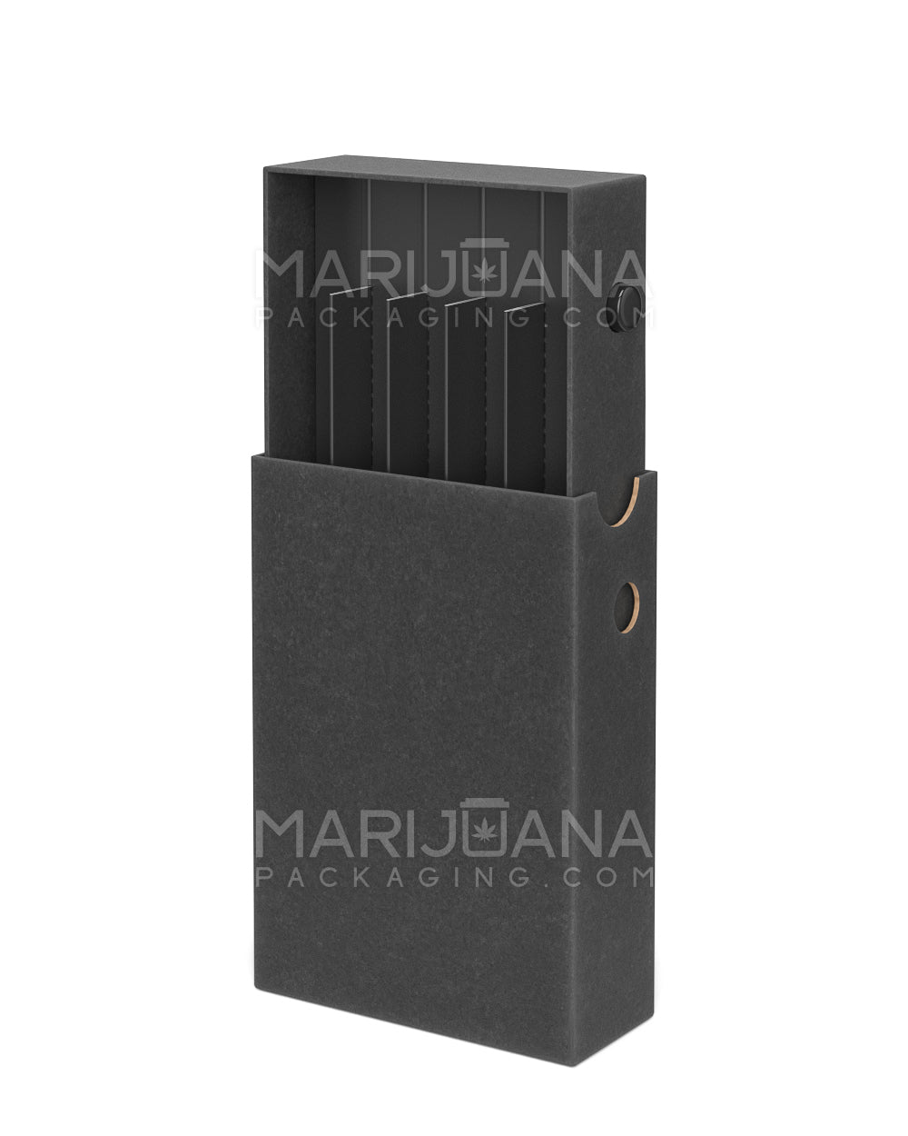 Child Resistant & Sustainable | 100% Recyclable Pre-Roll Joint Case w/ Press Button | 121mm x 82mm - Black Cardboard  - 1