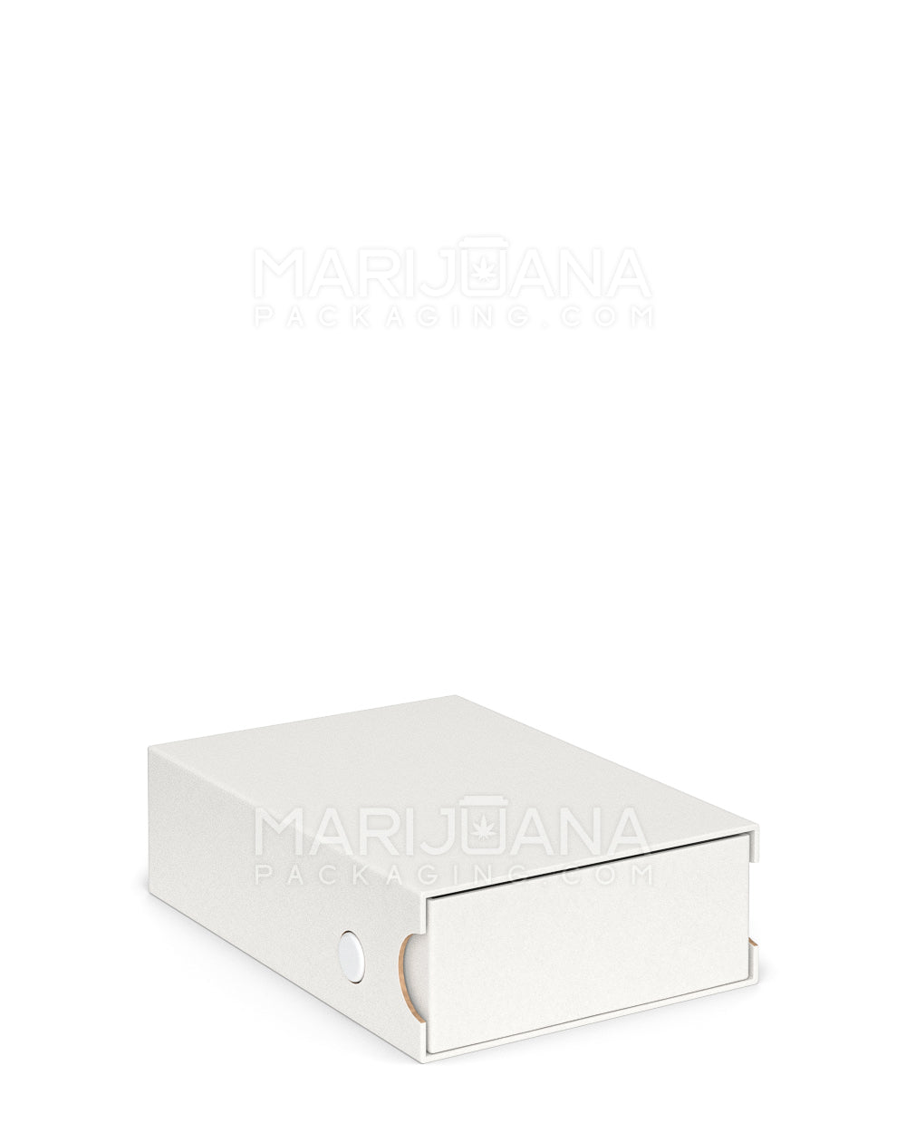 Child Resistant & Sustainable 100% Recyclable Pre-Roll Joint Case w/ Button | 121mm x 82mm - White Cardboard | Sample - 5