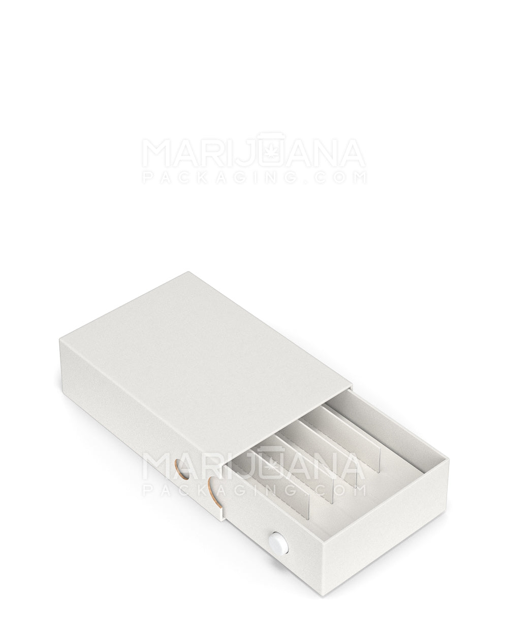 Child Resistant & Sustainable | 100% Recyclable Pre-Roll Joint Case w/ Press Button | 121mm x 82mm - White Cardboard - 3