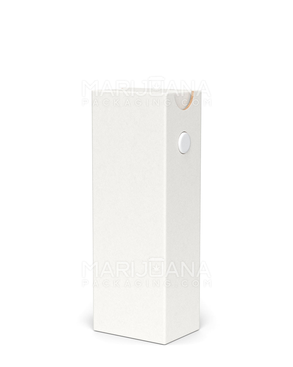Child Resistant & Sustainable | 100% Recyclable Cardboard Vape Cartridge Box w/ Button & Foam Insert | 100mm - White  - 4