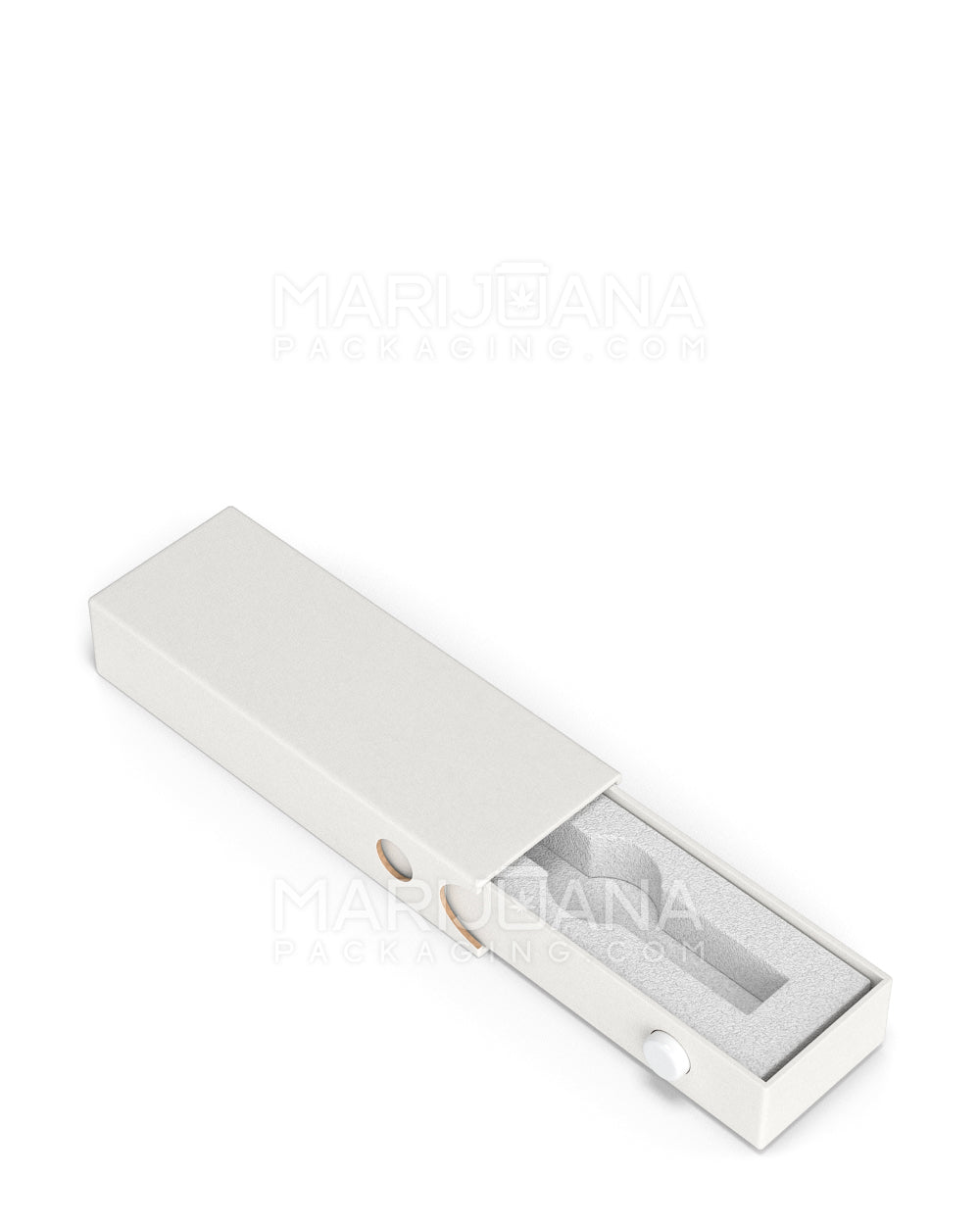 Child Resistant & Sustainable | 100% Recyclable Slim Cardboard Vape Cartridge Box w/ Press Button & Foam Insert | 100mm - White - 100 Count - 3