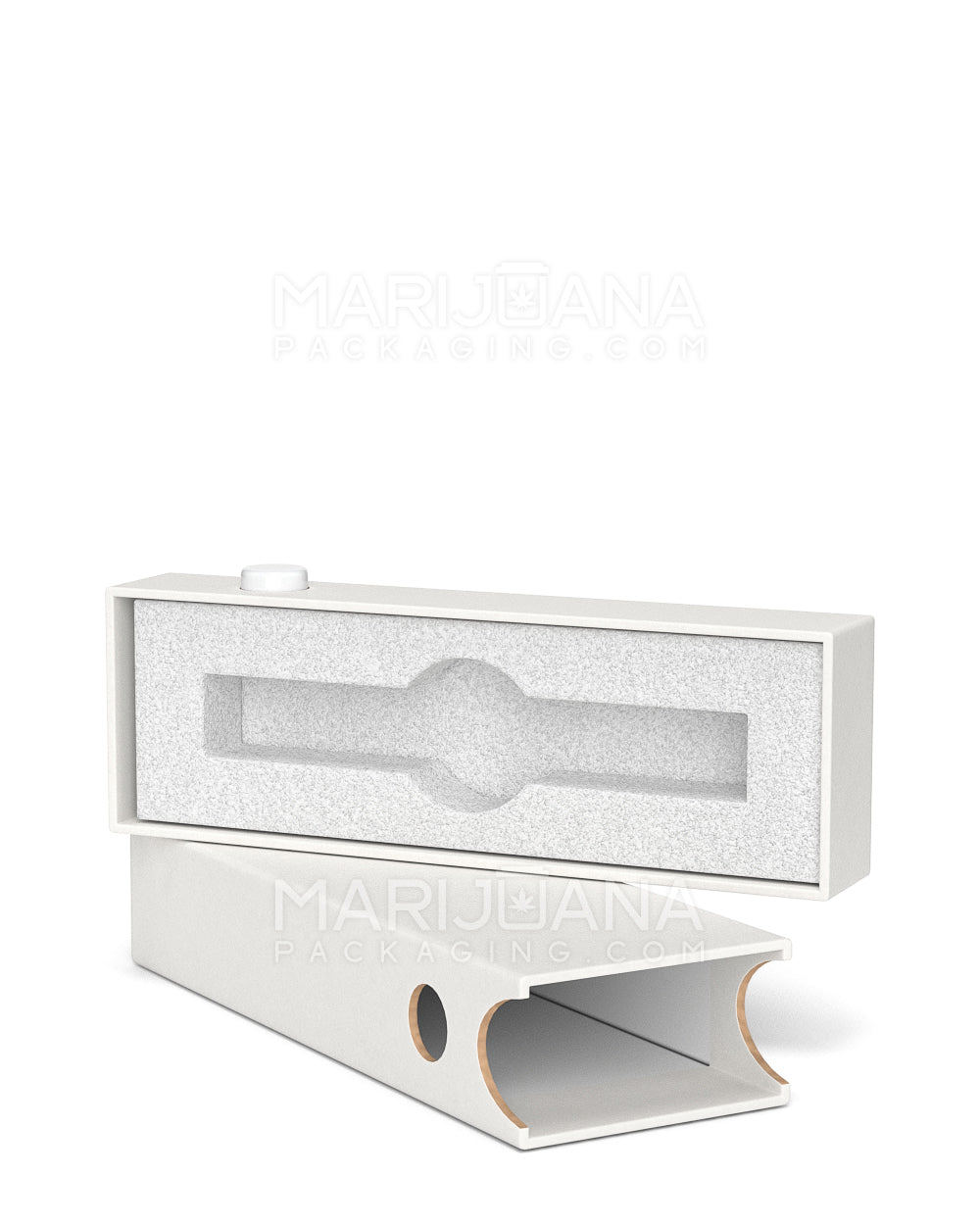 Child Resistant & Sustainable | 100% Recyclable Slim Cardboard Vape Cartridge Box w/ Press Button & Foam Insert | 100mm - White - 100 Count - 6