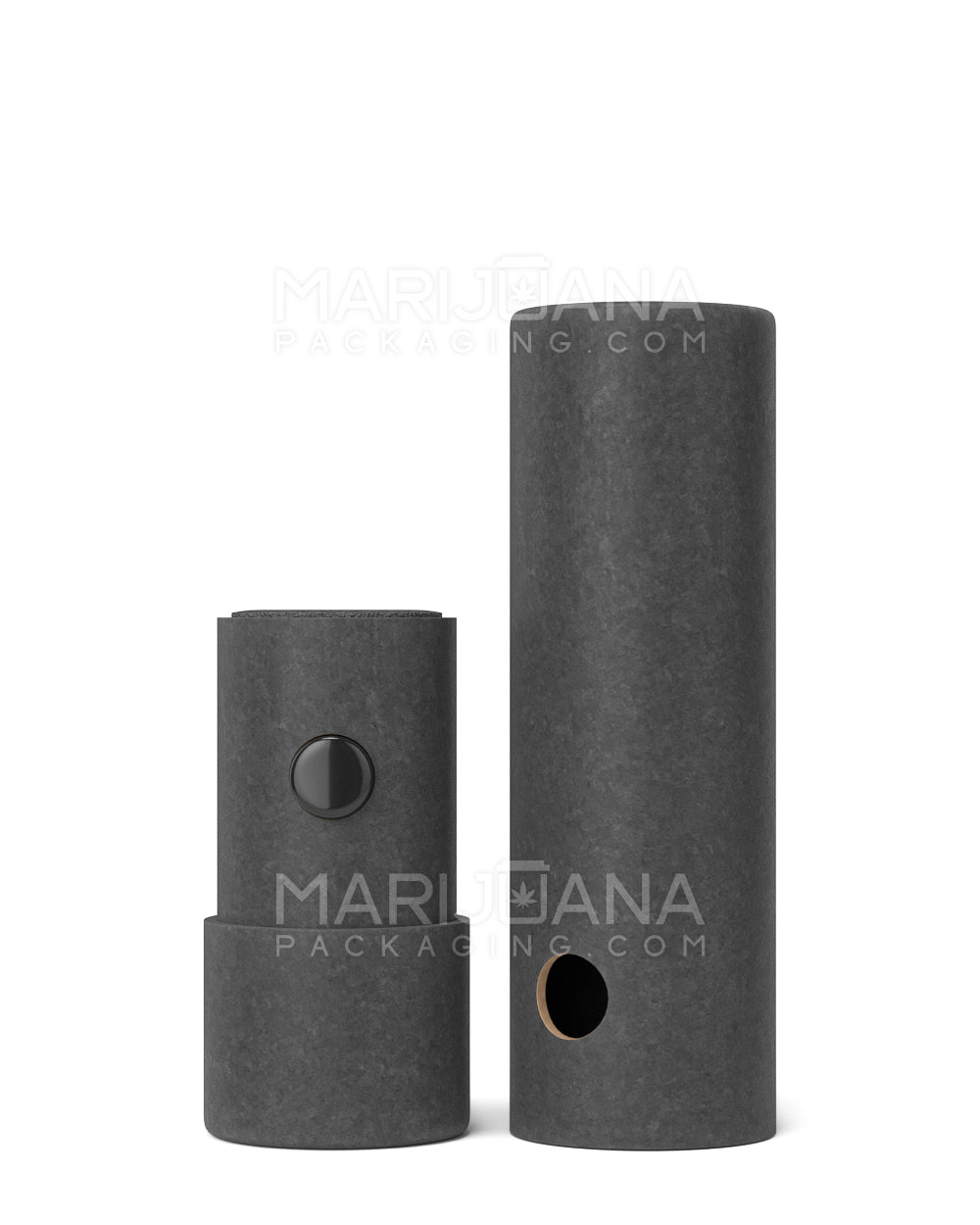 Child Resistant & Sustainable | 100% Recyclable Cardboard Vape Cartridge Tube w/ Press Button | 95mm - Black - 100 Count - 3