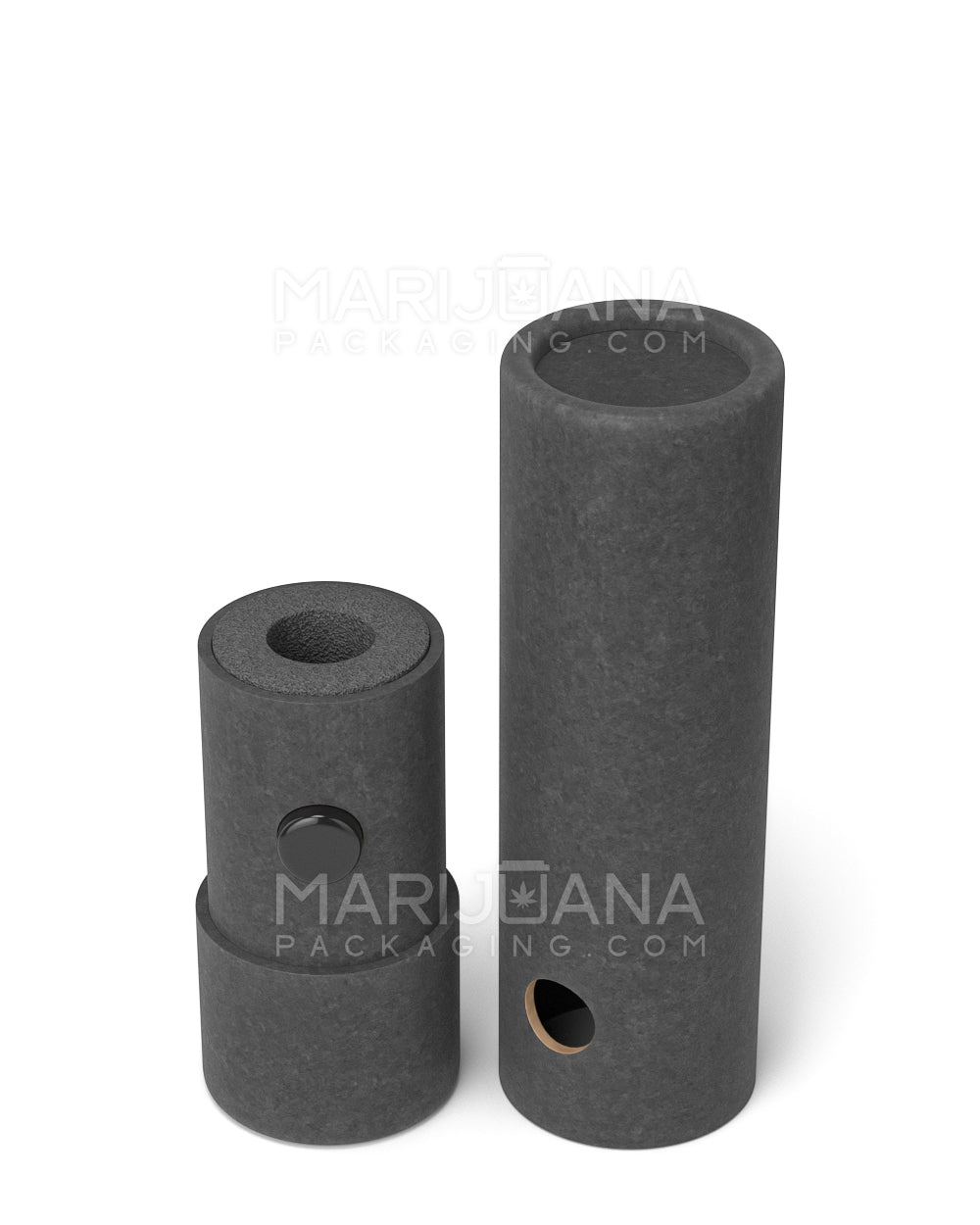 Child Resistant & Sustainable 100% Recyclable Cardboard Vape Cartridge Tube w/ Press Button | 95mm - Black | Sample - 6