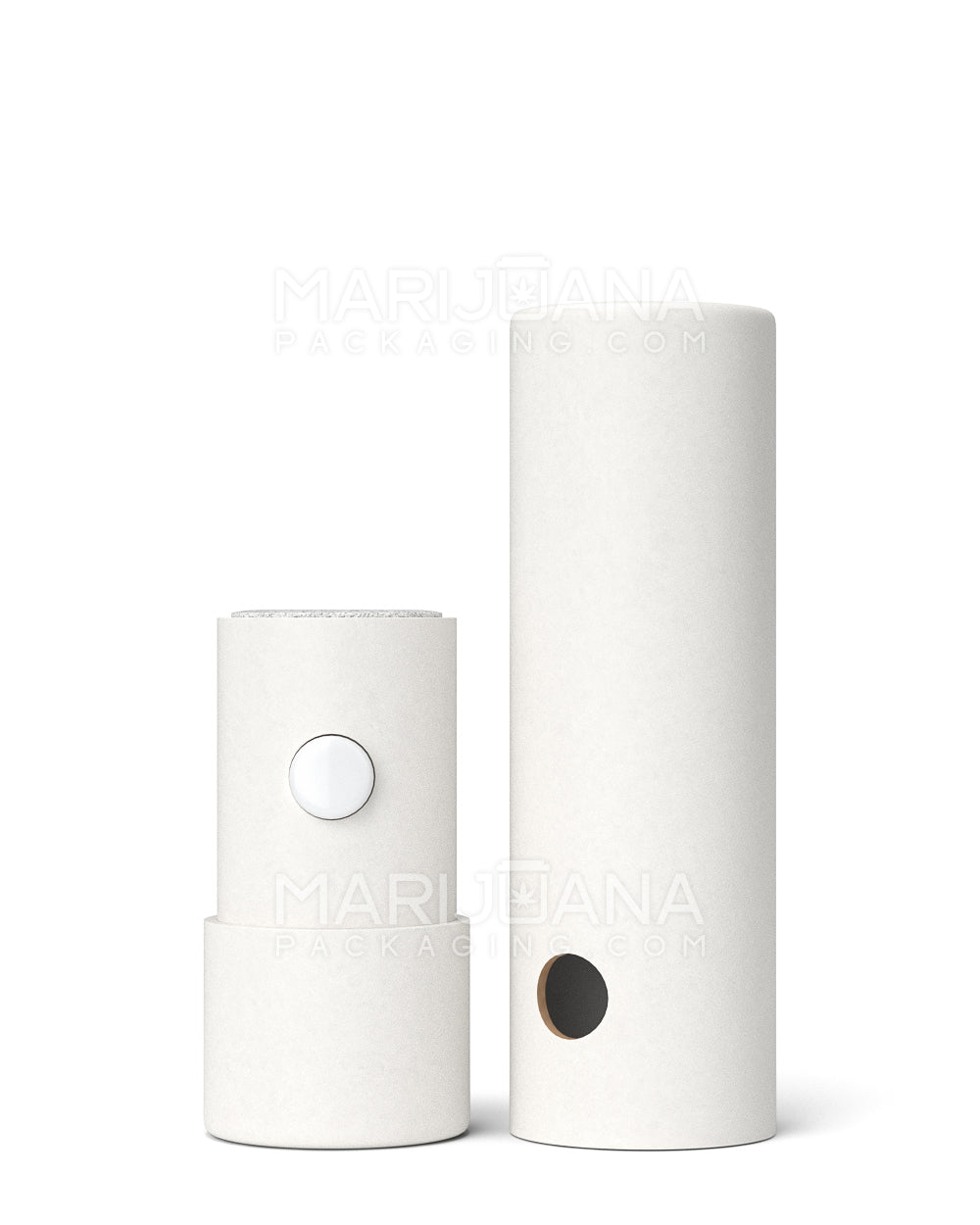 Child Resistant & Sustainable 100% Recyclable Cardboard Vape Cartridge Tube w/ Press Button | 95mm - White | Sample - 3