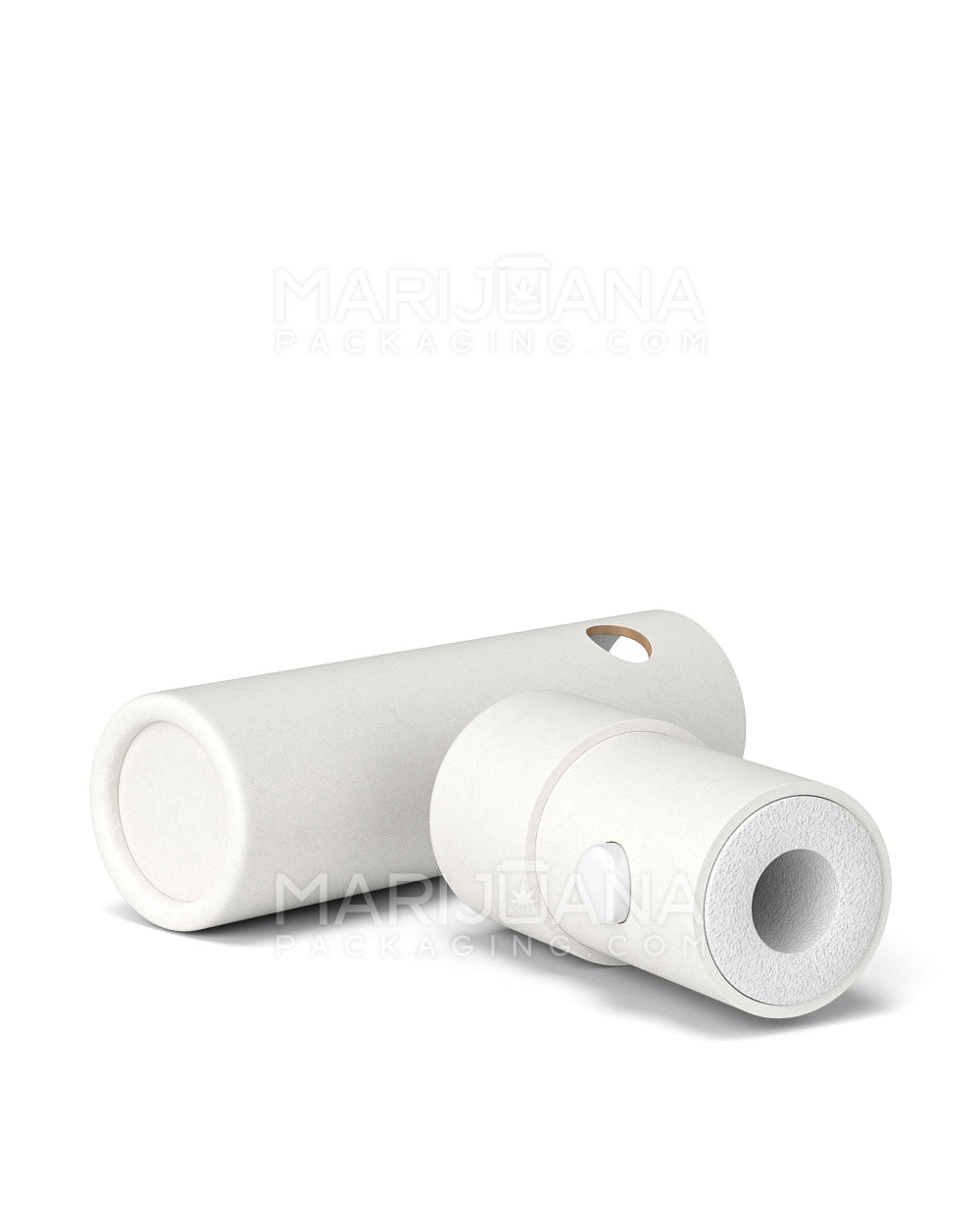 Child Resistant & Sustainable 100% Recyclable Cardboard Vape Cartridge Tube w/ Press Button | 95mm - White | Sample - 5