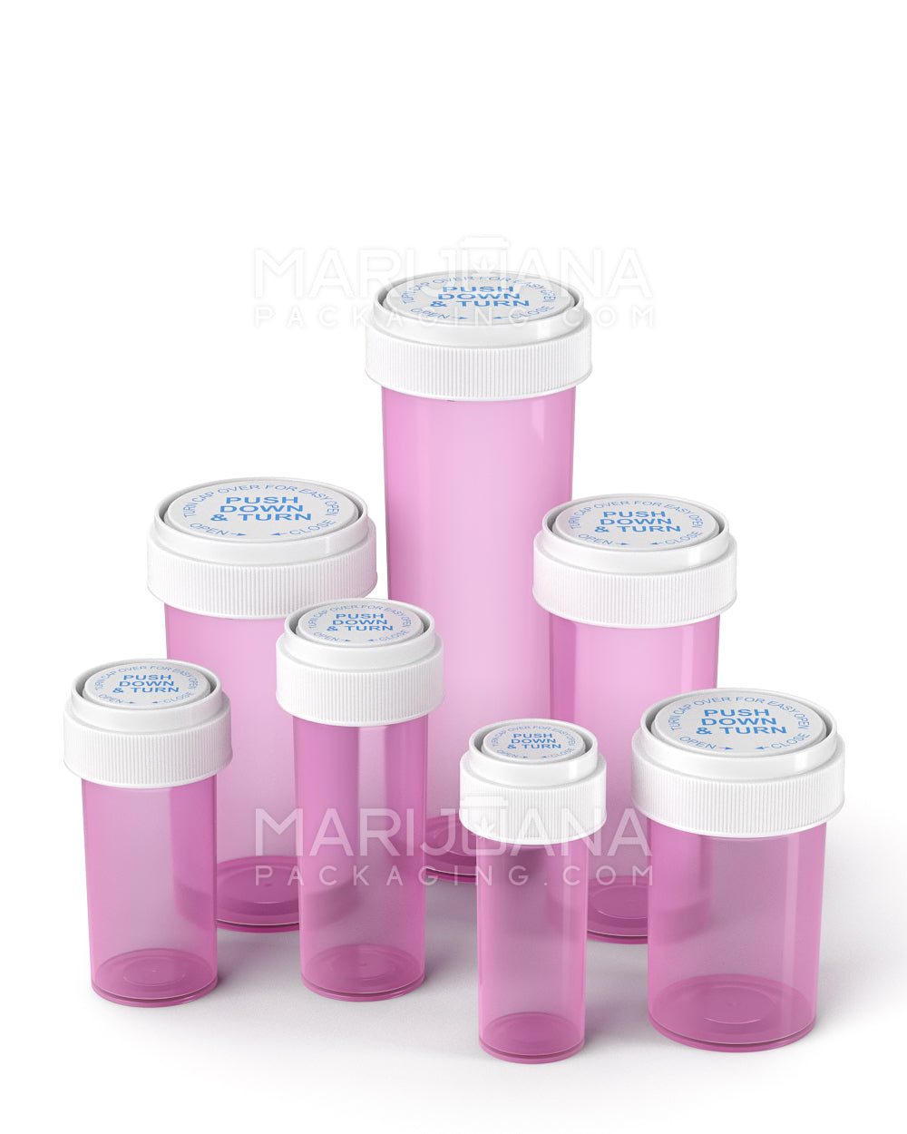 Child Resistant | Pink Reversible Cap Vials | 40dr - 10g - 150 Count - 10