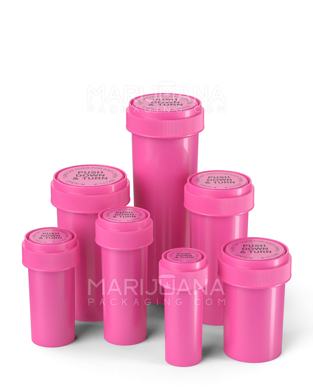 Child Resistant | Opaque Pink Reversible Cap Vials | 20dr - 3.5g - 240 Count - 10