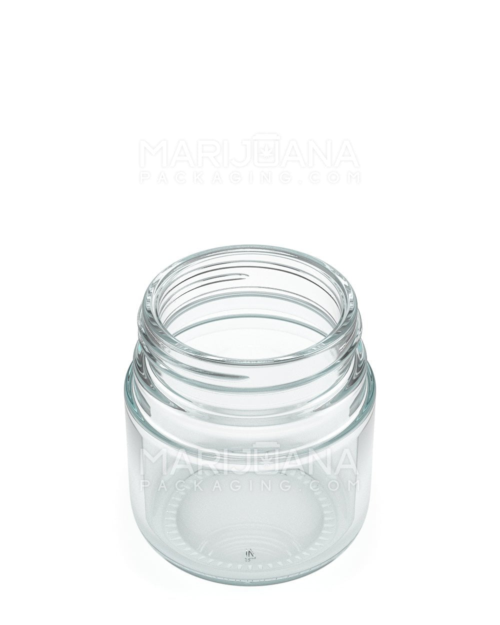 Child Resistant | Rounded Base Clear Glass Jars w/ Smooth Black Dome Cap | 55mm - 2oz - 200 Count - 3