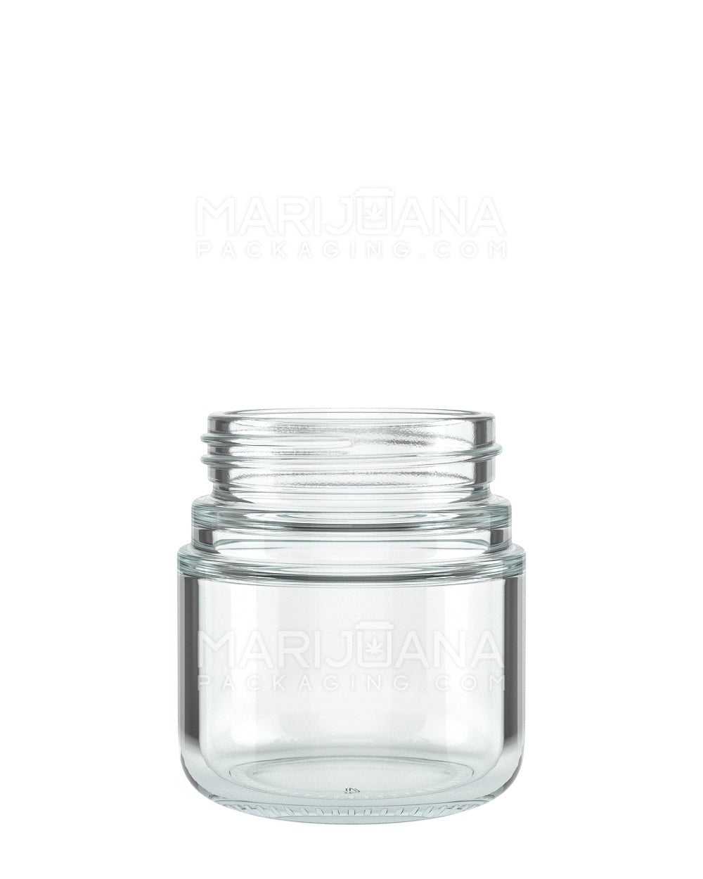 Child Resistant | Rounded Base Clear Glass Jars w/ Smooth Black Dome Cap | 55mm - 2oz - 200 Count - 2