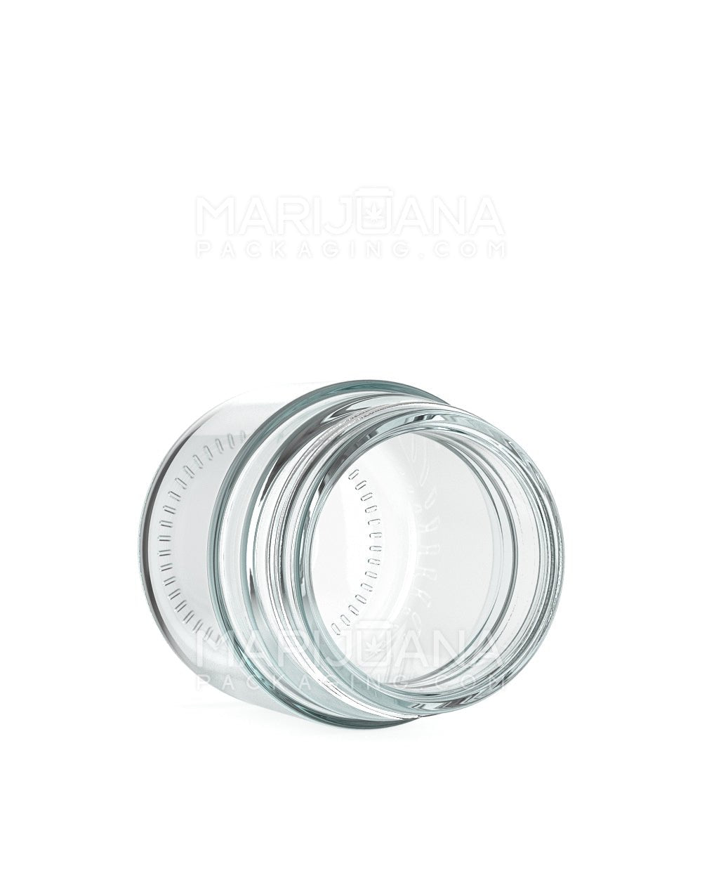 Child Resistant | Rounded Base Clear Glass Jars w/ Smooth Black Dome Cap | 55mm - 2oz - 200 Count - 4