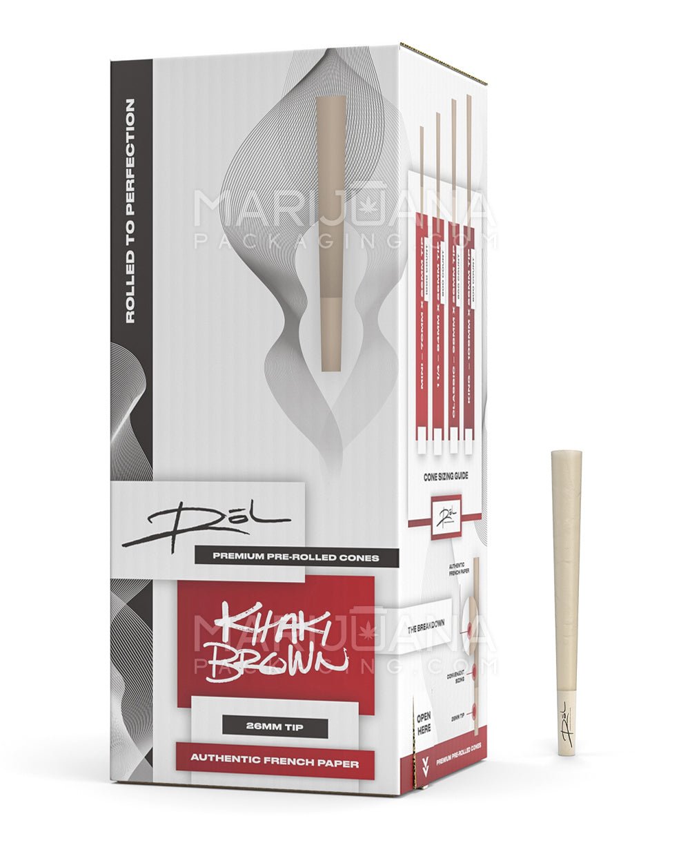 RōL | 98 Special Size Pre-Rolled Cones | 98mm - Khaki Brown Paper - 800 Count - 1