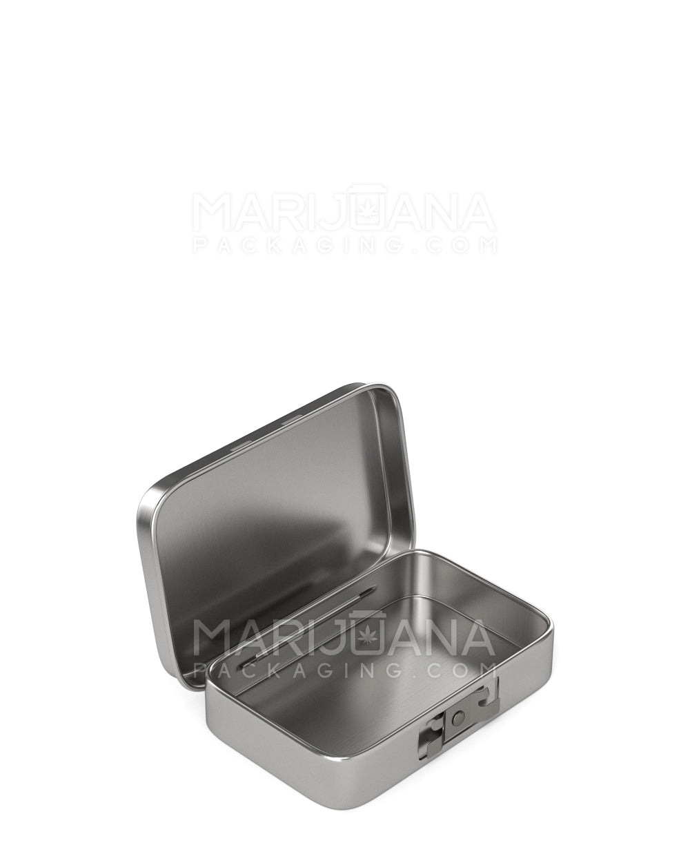 Child Resistant | 100% Recyclable Safely Lock Ultra Edible & Joint Box | 79mm x 53.5mm - Silver Tin - 1