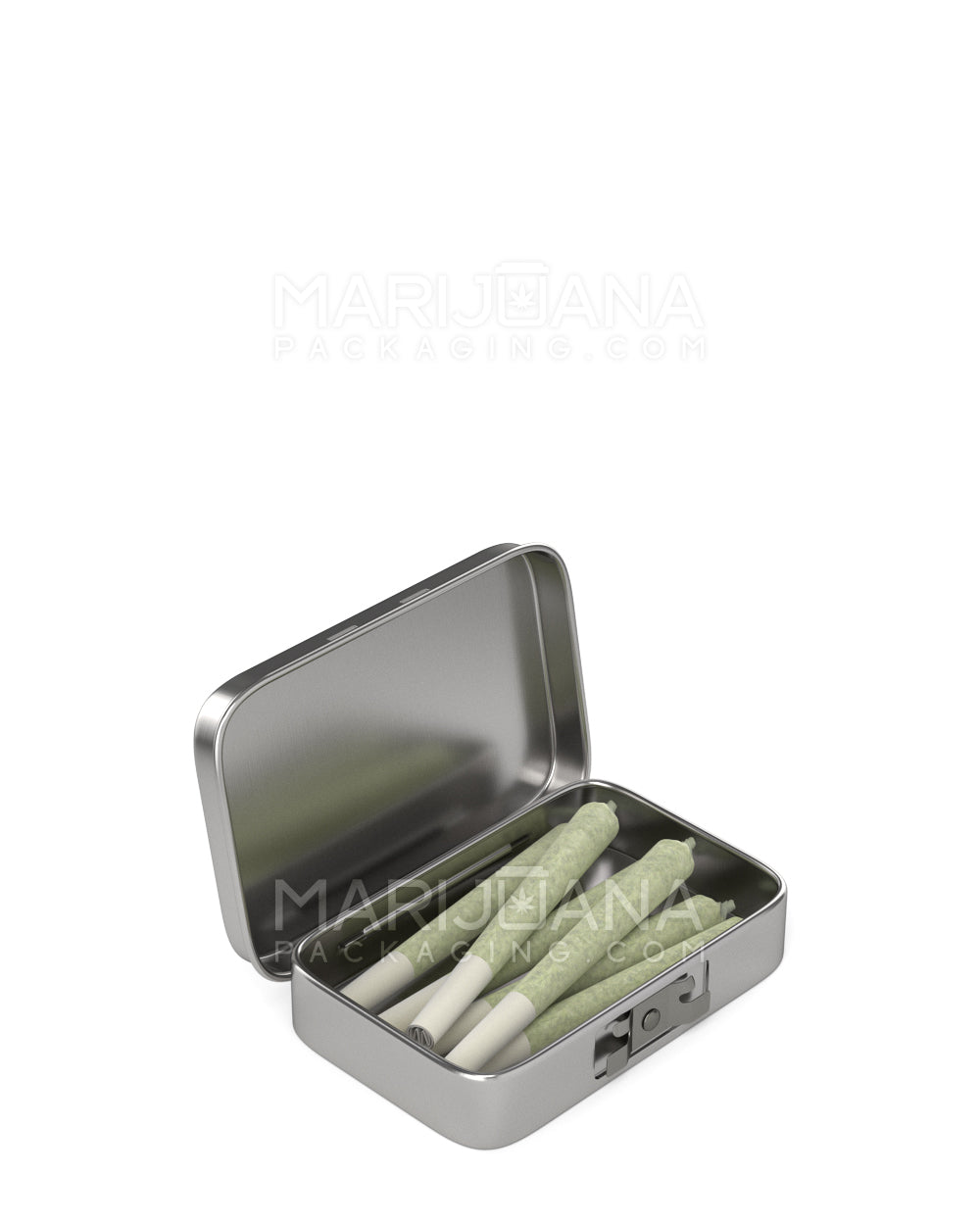Child Resistant | 100% Recyclable Safely Lock Ultra Edible & Joint Box | 79mm x 53.5mm - Silver Tin - 3