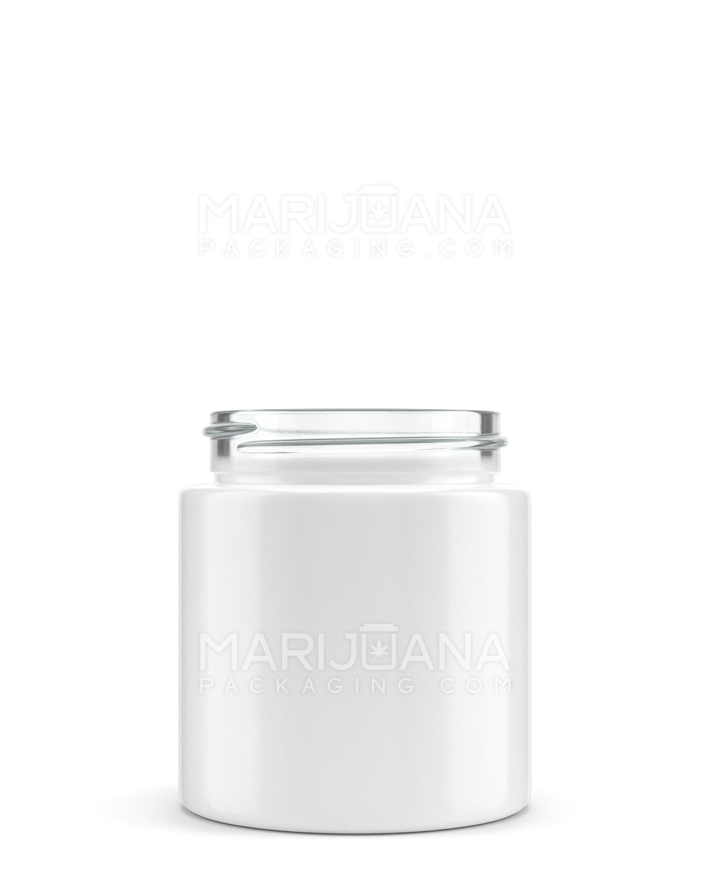 Straight Sided Glossy White Glass Jars | 50mm - 3oz - 100 Count - 1