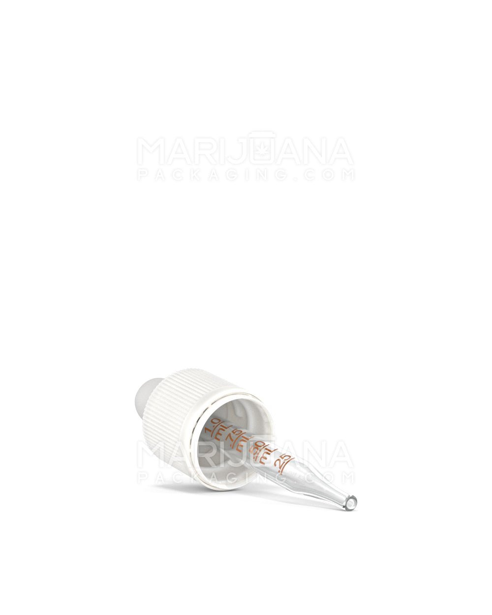 Child Resistant & Tamper Evident | White Graduated Ribbed Glass Dropper Cap | 15mL - 0.75mL - 468 Count - 3