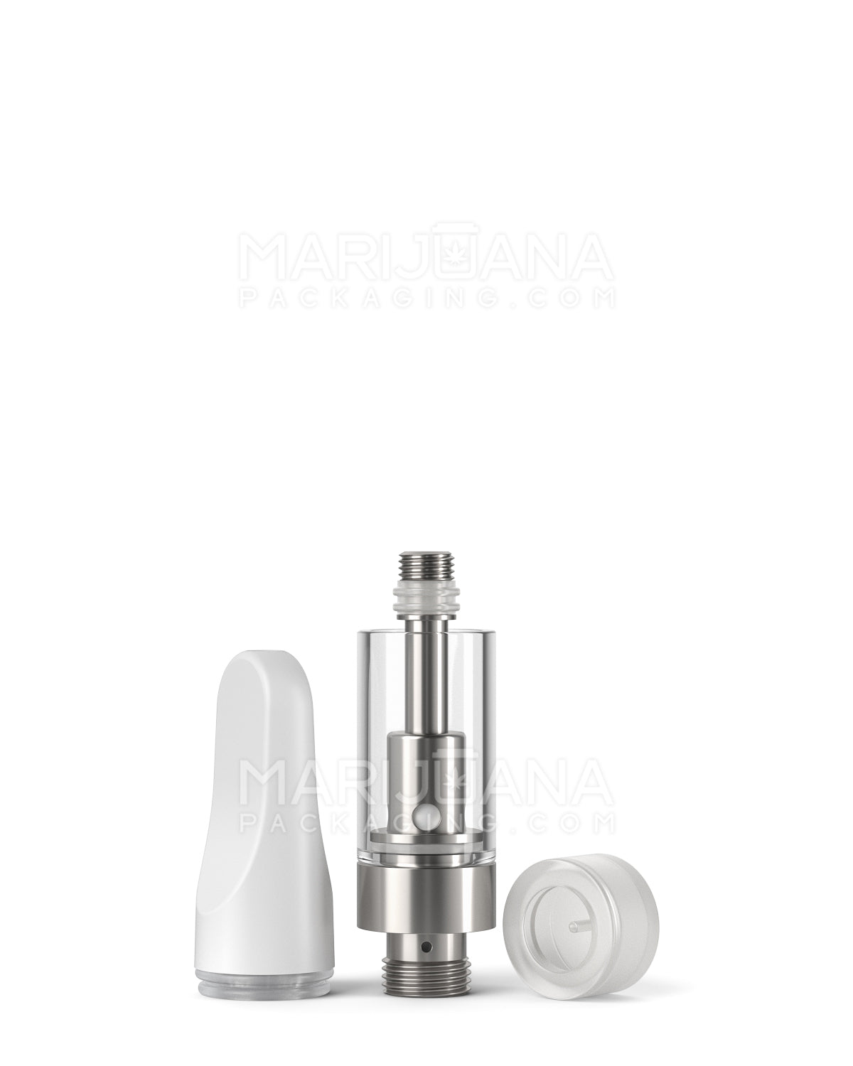 CCELL | Liquid6 Reactor Glass Vape Cartridge with White Plastic Mouthpiece | 0.5mL - Screw On - 100 Count - 5