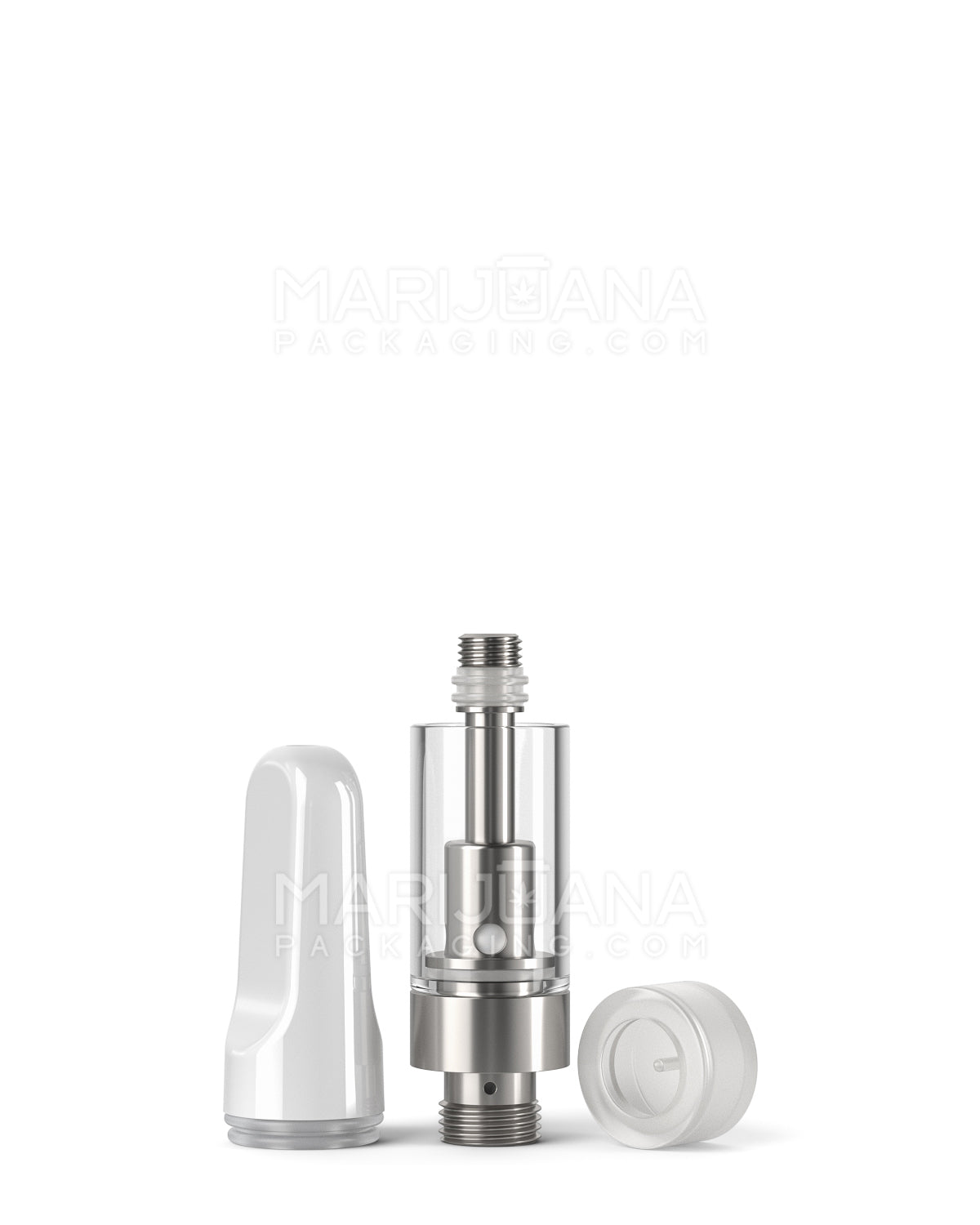 CCELL | Liquid6 Reactor Glass Vape Cartridge with White Ceramic Mouthpiece | 0.5mL - Screw On - 100 Count - 5