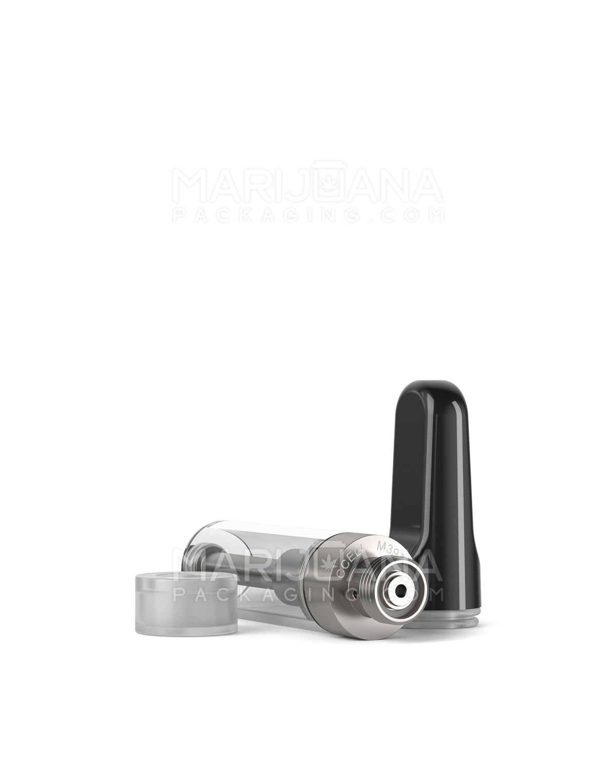 CCELL | Liquid6 Reactor Glass Vape Cartridge with Black Ceramic Mouthpiece | 1mL - Screw On - 100 Count - 8