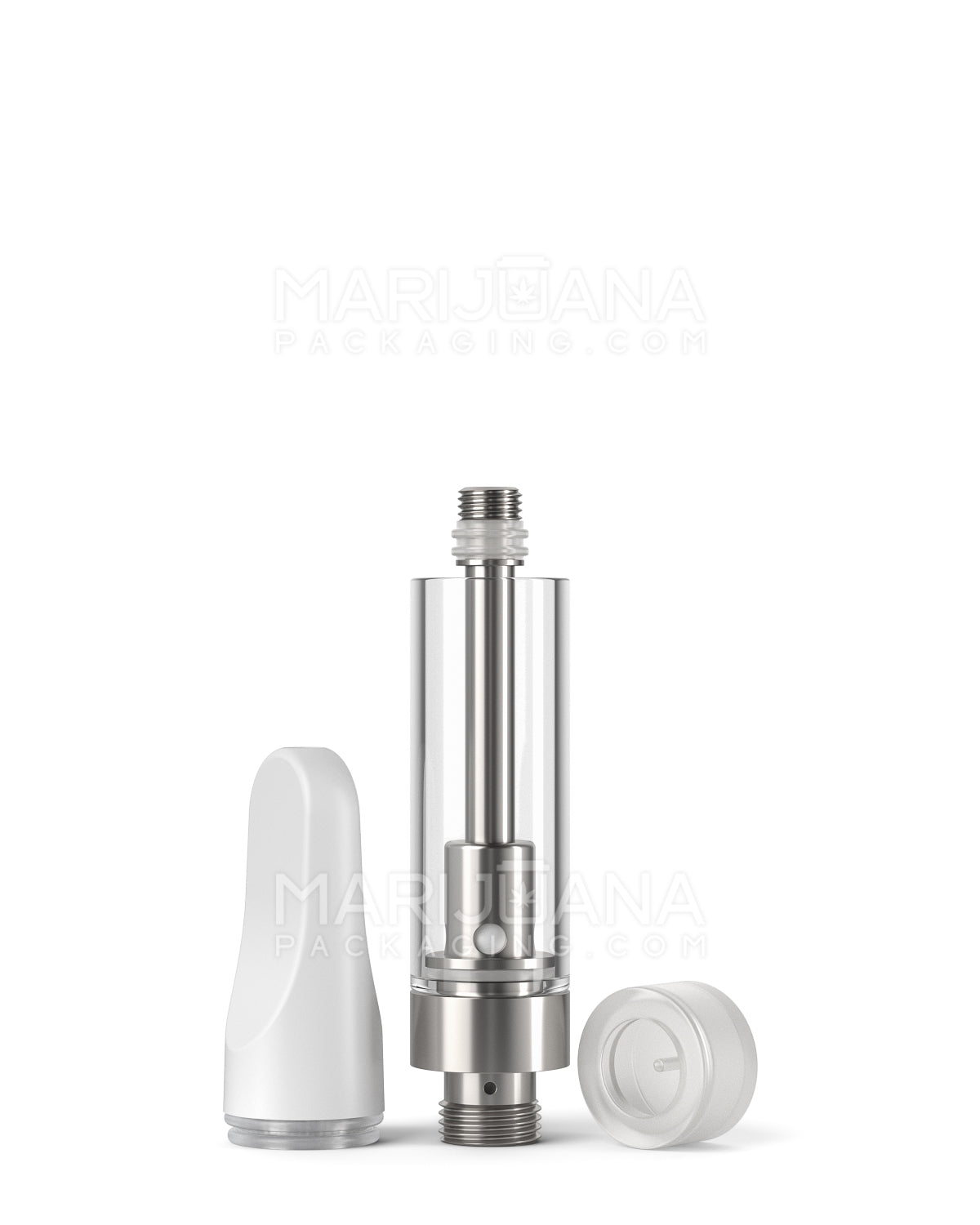 CCELL | Liquid6 Reactor Glass Vape Cartridge with White Plastic Mouthpiece | 1mL - Screw On - 100 Count - 5