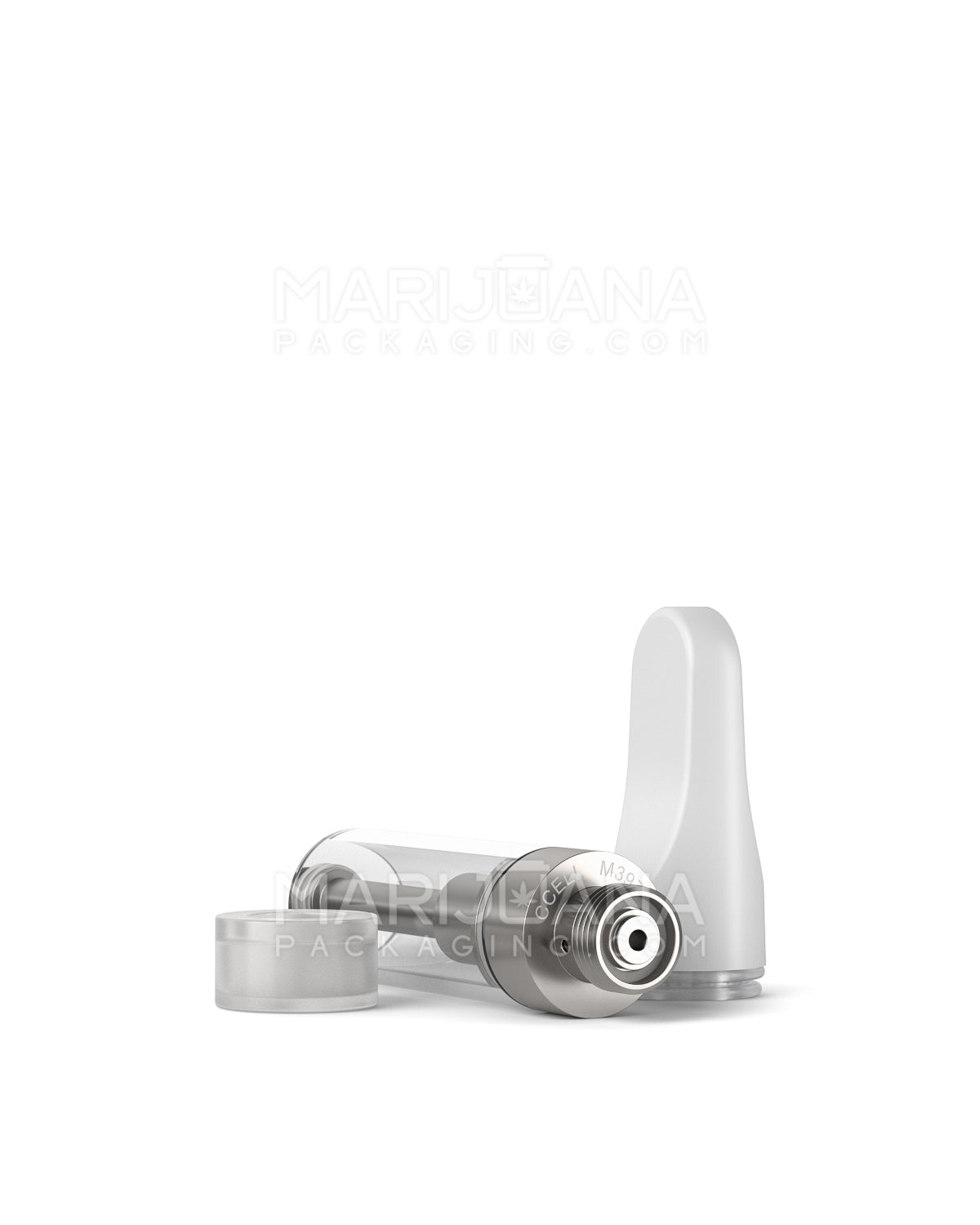CCELL | Liquid6 Reactor Glass Vape Cartridge with White Plastic Mouthpiece | 1mL - Screw On - 100 Count - 8