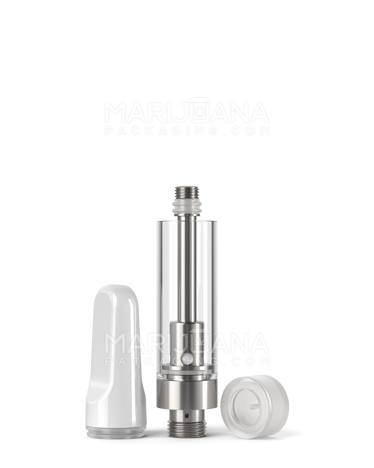 CCELL | Liquid6 Reactor Glass Vape Cartridge with White Ceramic Mouthpiece | 1mL - Screw On - 100 Count - 5