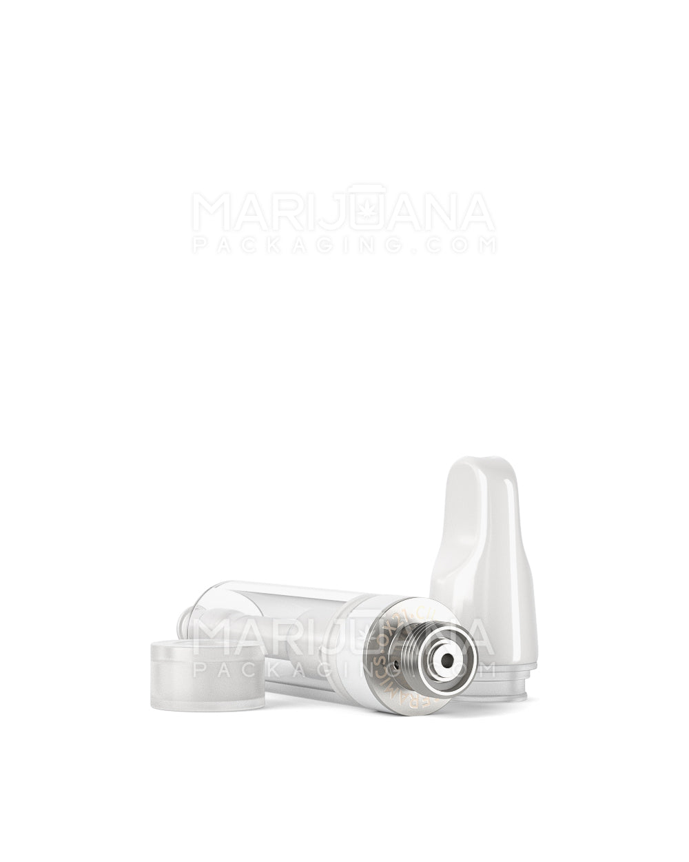 TPK | Ceramic Vape Cartridge with Flat White Ceramic Mouthpiece | 1mL - Press On - 100 Count - 6