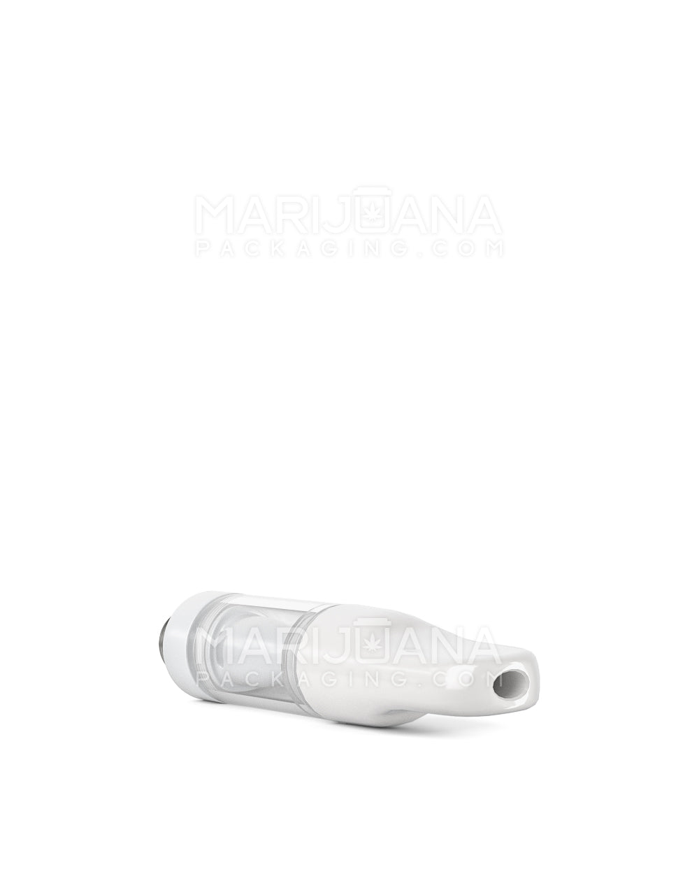 Verified Vapes | Ceramic Vape Cartridge with Flat White Ceramic Mouthpiece | 0.5mL - Press On - 100 Count - 8