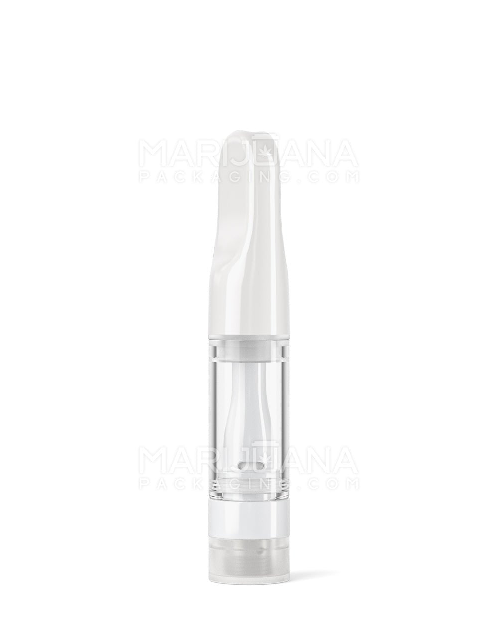Verified Vapes | Ceramic Vape Cartridge with Flat White Ceramic Mouthpiece | 0.5mL - Press On - 100 Count - 3