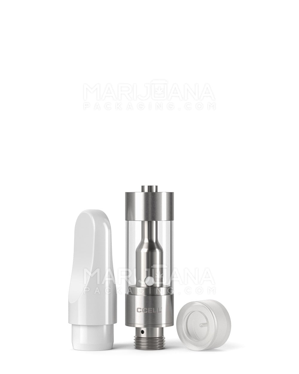 CCELL | Plastic Vape Cartridge with White Plastic Mouthpiece | 0.5mL - Press On - 100 Count - 5
