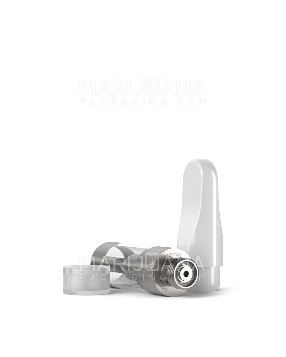 CCELL | Plastic Vape Cartridge with White Plastic Mouthpiece | 0.5mL - Press On - 100 Count - 8