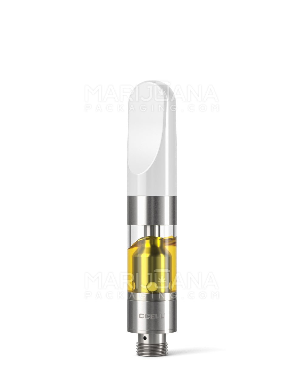CCELL | Plastic Vape Cartridge with White Plastic Mouthpiece | 0.5mL - Press On - 100 Count - 2