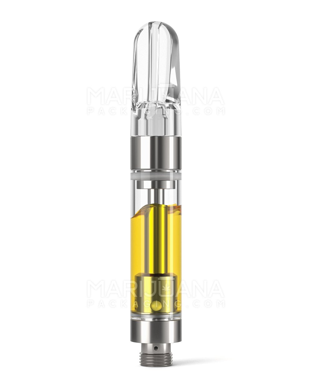 Ceramic Core Glass Vape Cartridge with Flat Clear Plastic Mouthpiece | 1mL - Press On - 1600 Count - 2