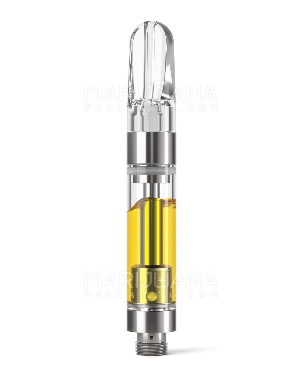 Ceramic Core Glass Vape Cartridge with Flat Clear Plastic Mouthpiece | 1mL - Press On - 100 Count - 2