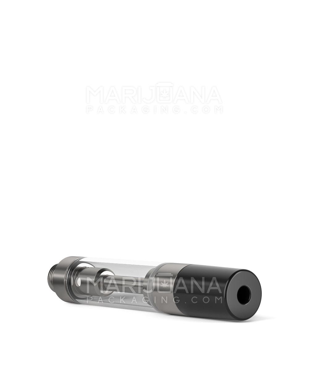 Ceramic Core Glass Vape Cartridge with Round Black Plastic Mouthpiece | 1mL - Press On - 1200 Count - 6