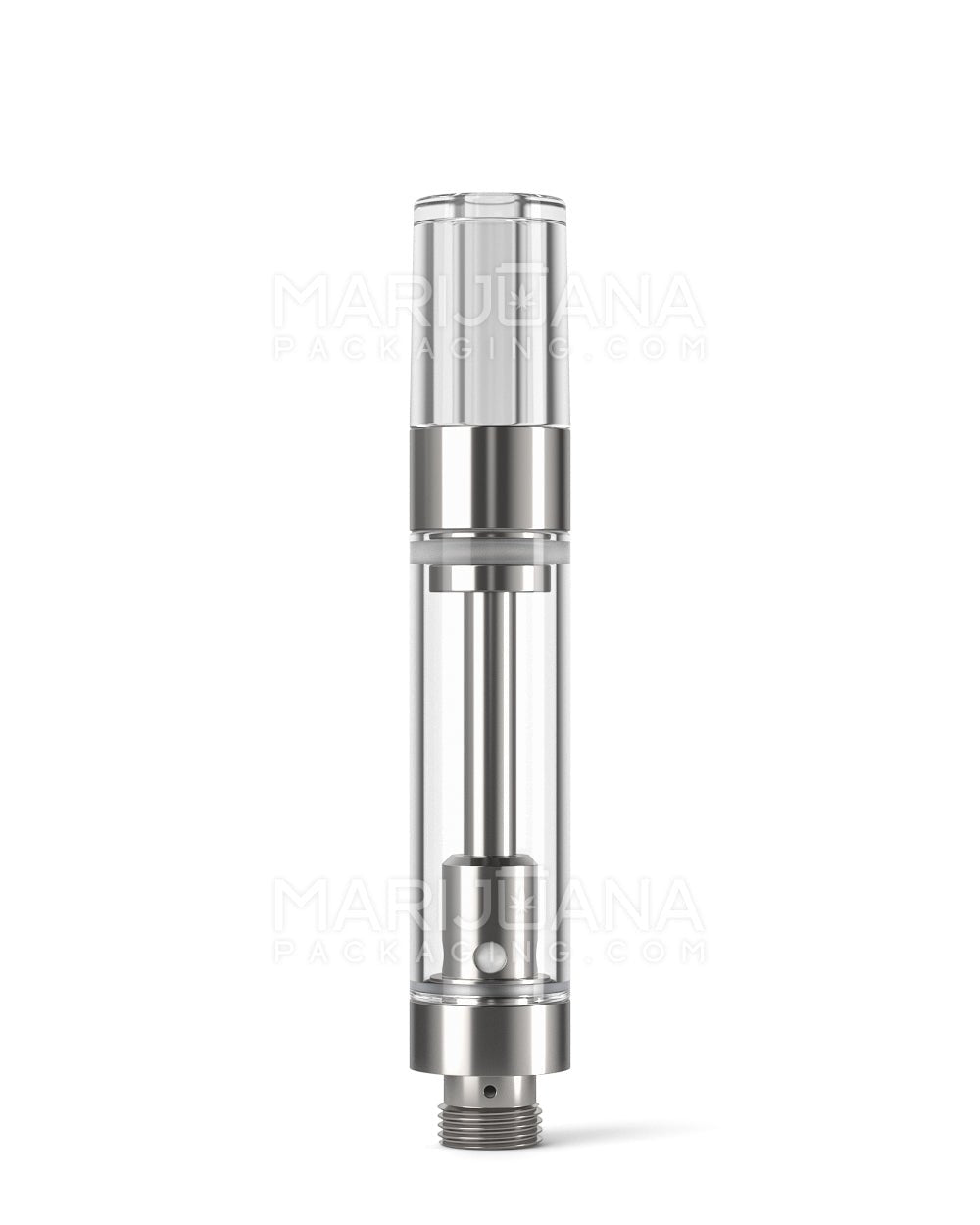 Ceramic Core Glass Vape Cartridge with Round Clear Plastic Mouthpiece | 1mL - Press On - 1200 Count - 1
