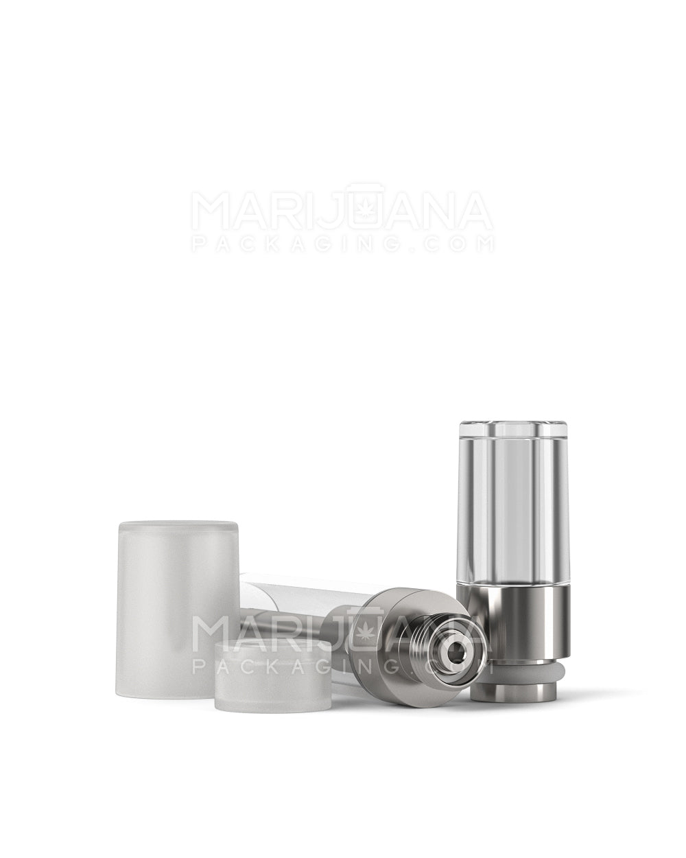 Ceramic Core Glass Vape Cartridge with Round Clear Plastic Mouthpiece | 1mL - Press On - 1200 Count - 5