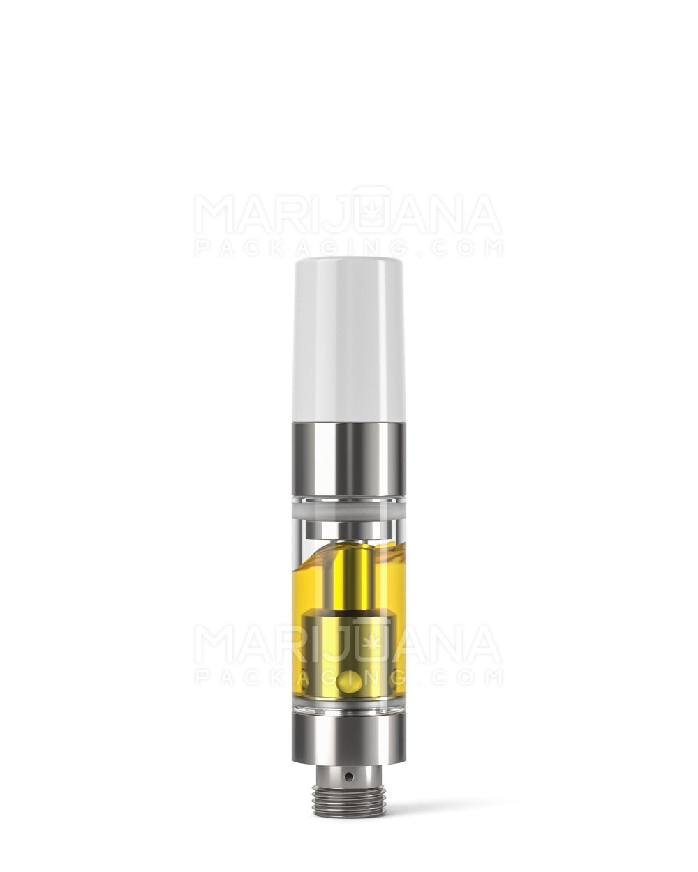 Ceramic Core Glass Vape Cartridge with Round White Plastic Mouthpiece | 0.5mL - Press On - 1200 Count - 2
