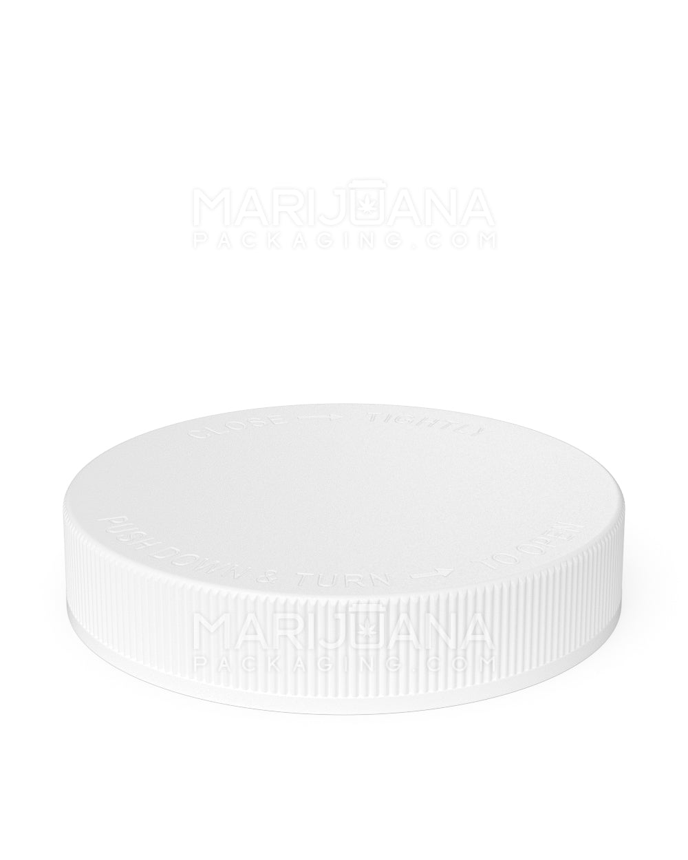 Child Resistant | Ribbed Push Down & Turn Plastic Caps w/ Foam Liner | 89mm - Semi Gloss White - 205 Count - 3