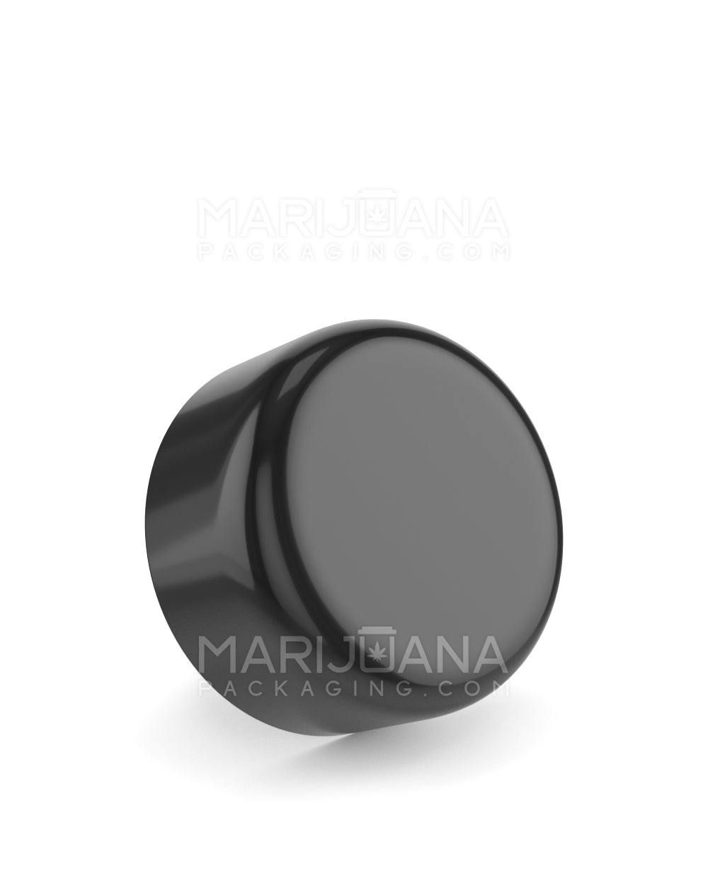 Child Resistant | Dome Push Down & Turn Plastic Caps w/ Foam Liner | 53mm - Glossy Black - 80 Count - 1