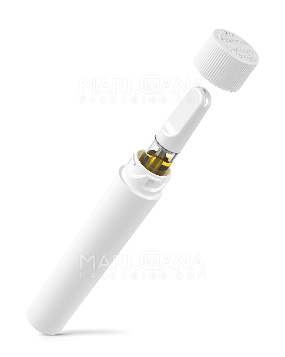 Child Resistant | Push Down & Turn Vape Cartridge Container | 72mm - White Plastic - 1650 Count - 2