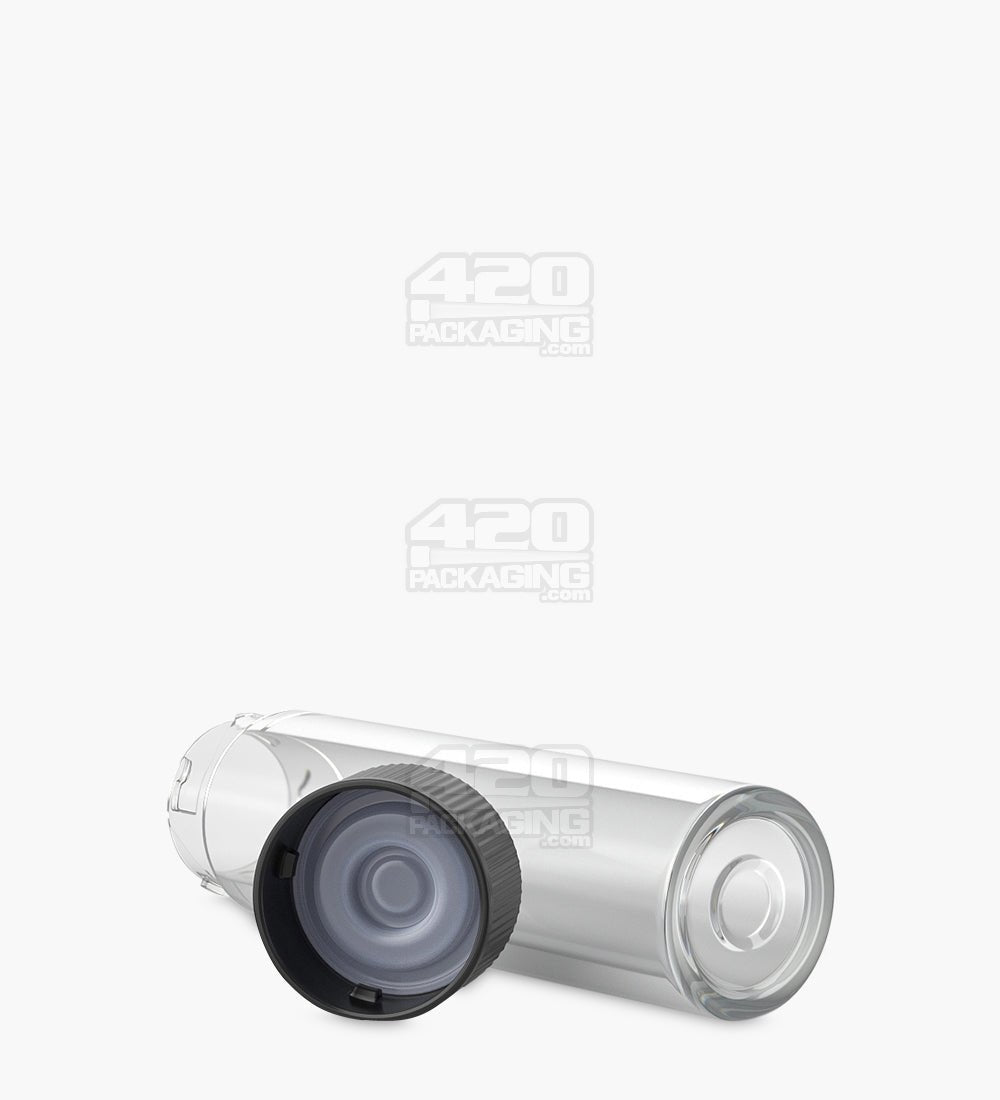 Child Resistant Push & Turn Clear Vape Cartridge Tube With Black Cap B00/Box - 6